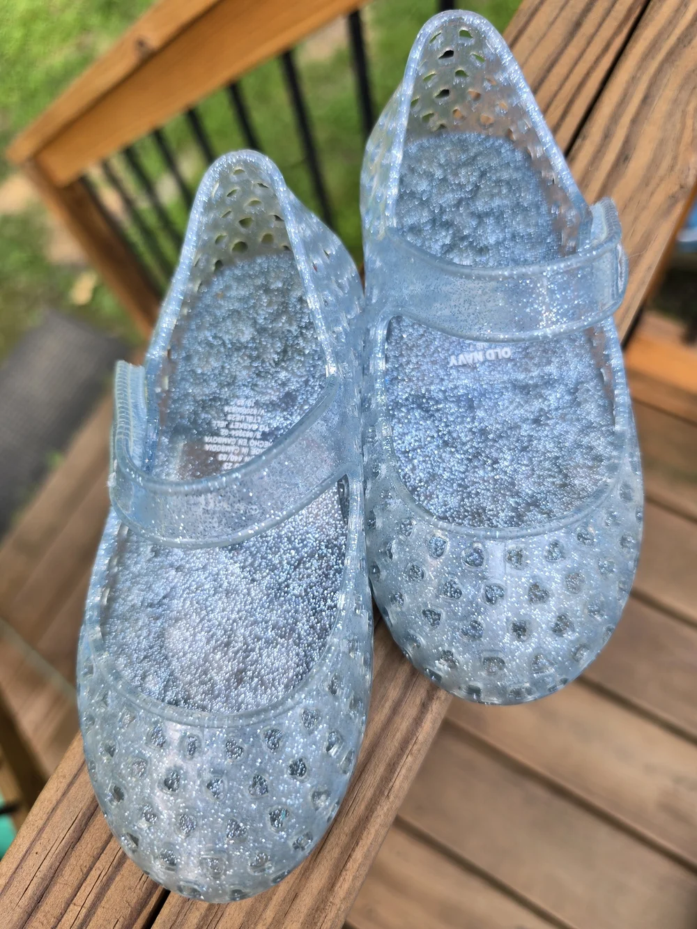 Old Navy Kids' Sparkle Jelly Mary Jane Shoes Size 7 - Light Blue